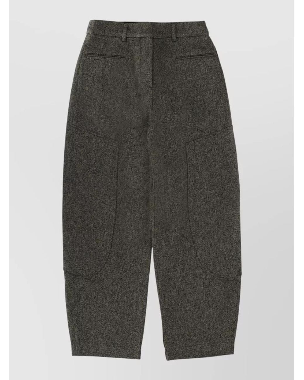 Ganni Gray Regular-Fit Wide-Leg Trousers