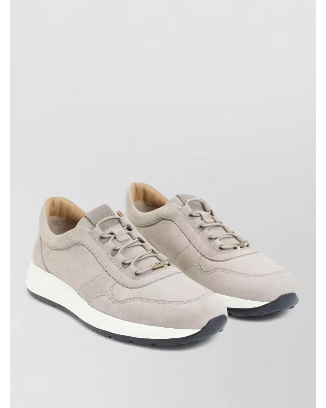 Tod's White Suede Leather Lace-Up Sneakers