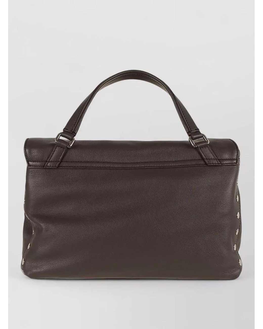 Zanellato Brown Leather Studded Shoulder Bag