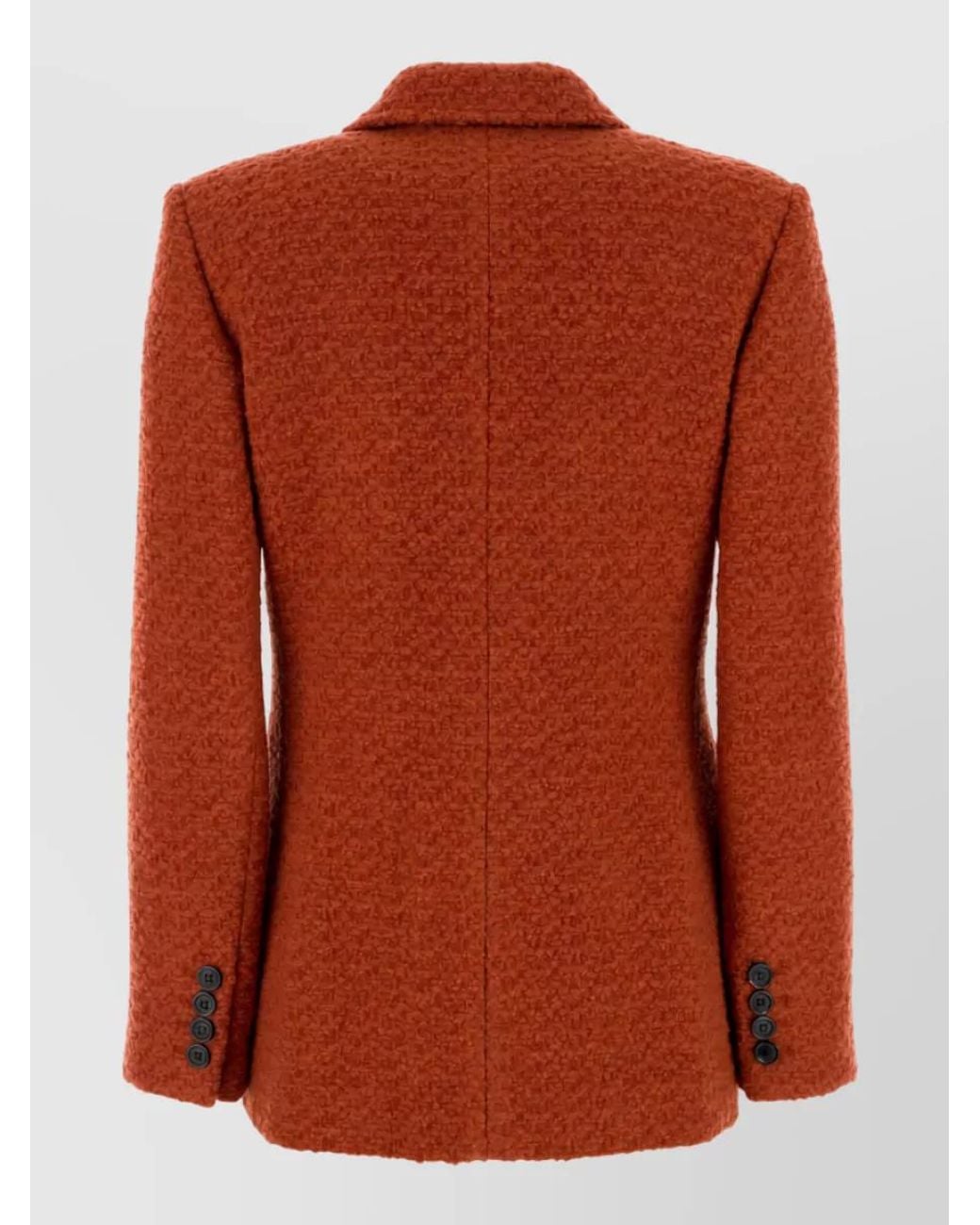 Saint Laurent Brown Bouclé Double-Breasted Blazer