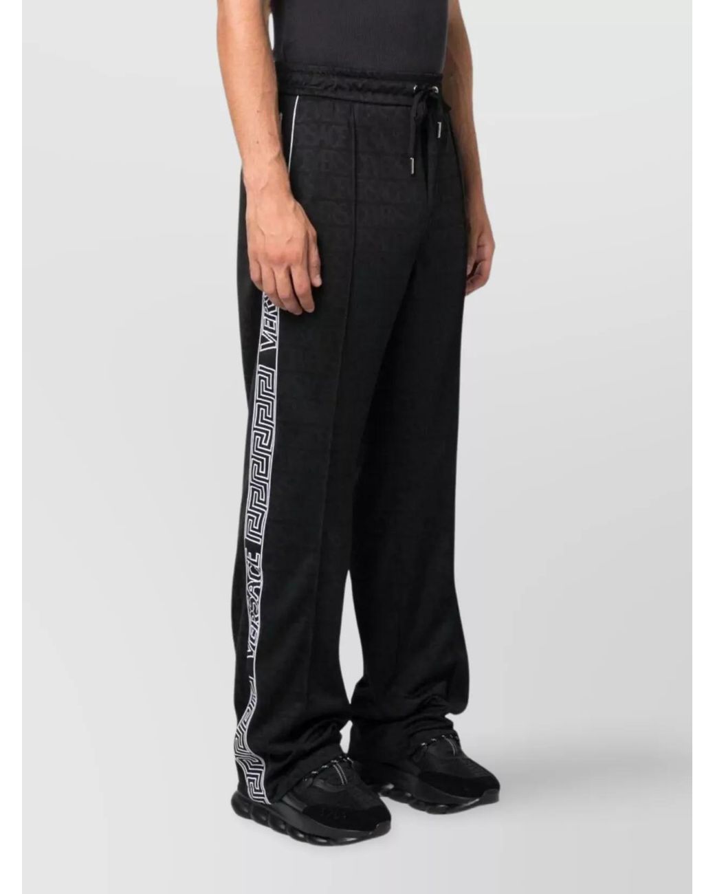 Versace Black Printed Regular-Fit Track Pants for men