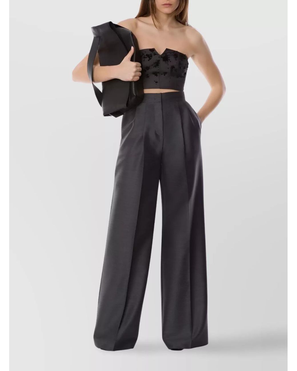 Alberta Ferretti Brown Wide-Leg Trousers