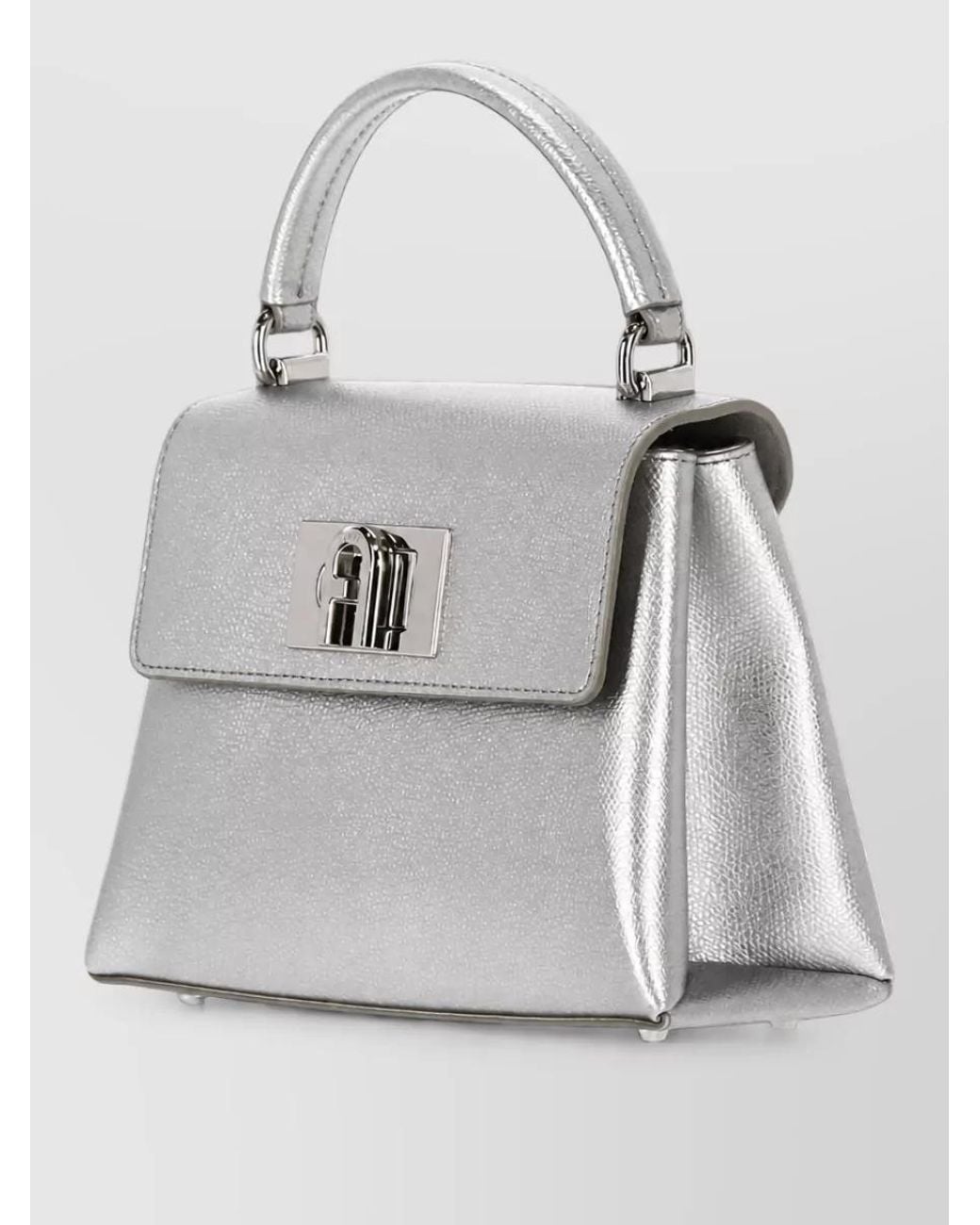 Furla Gray Leather Shoulder Bag