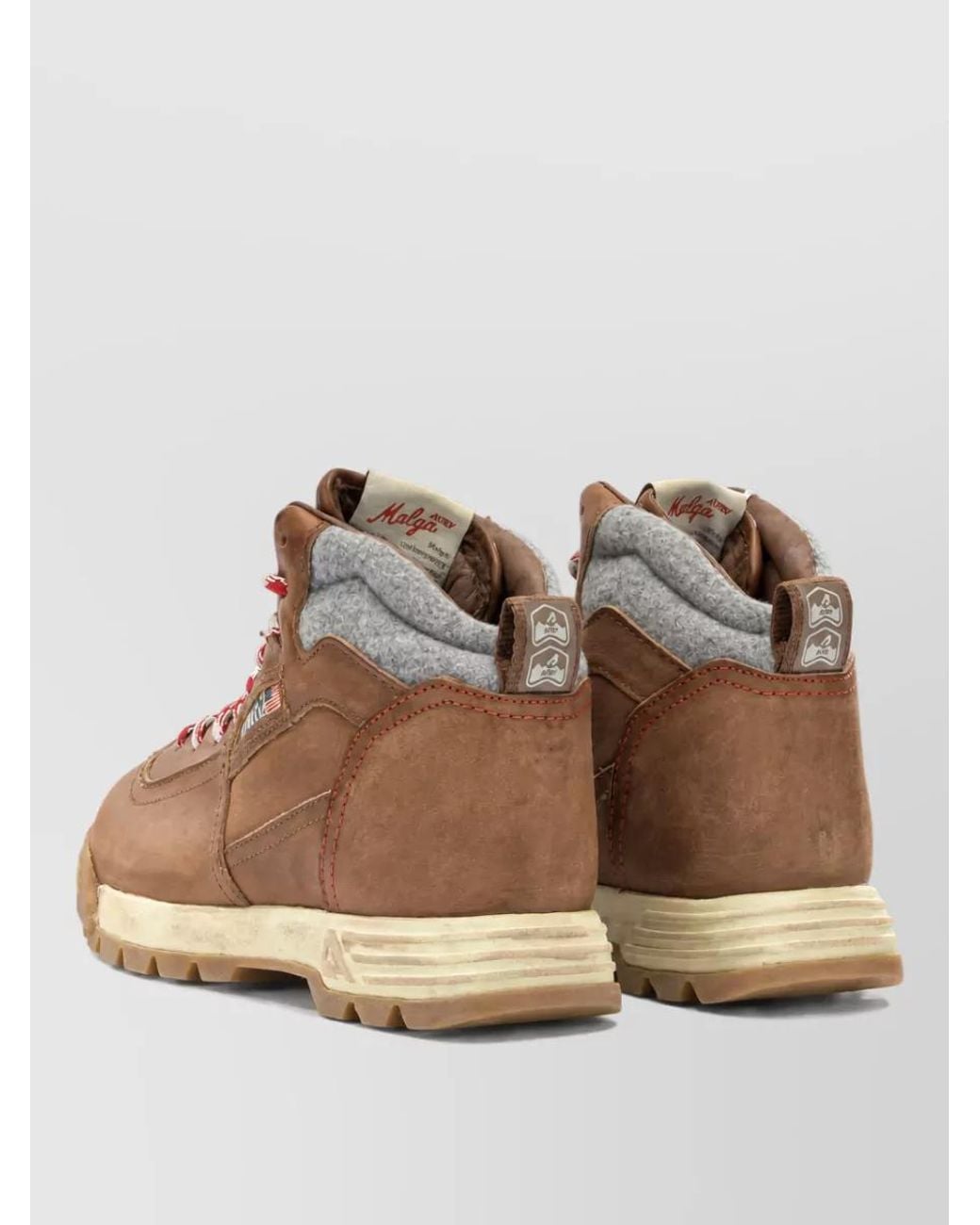 Autry Brown Leather Combat Boots