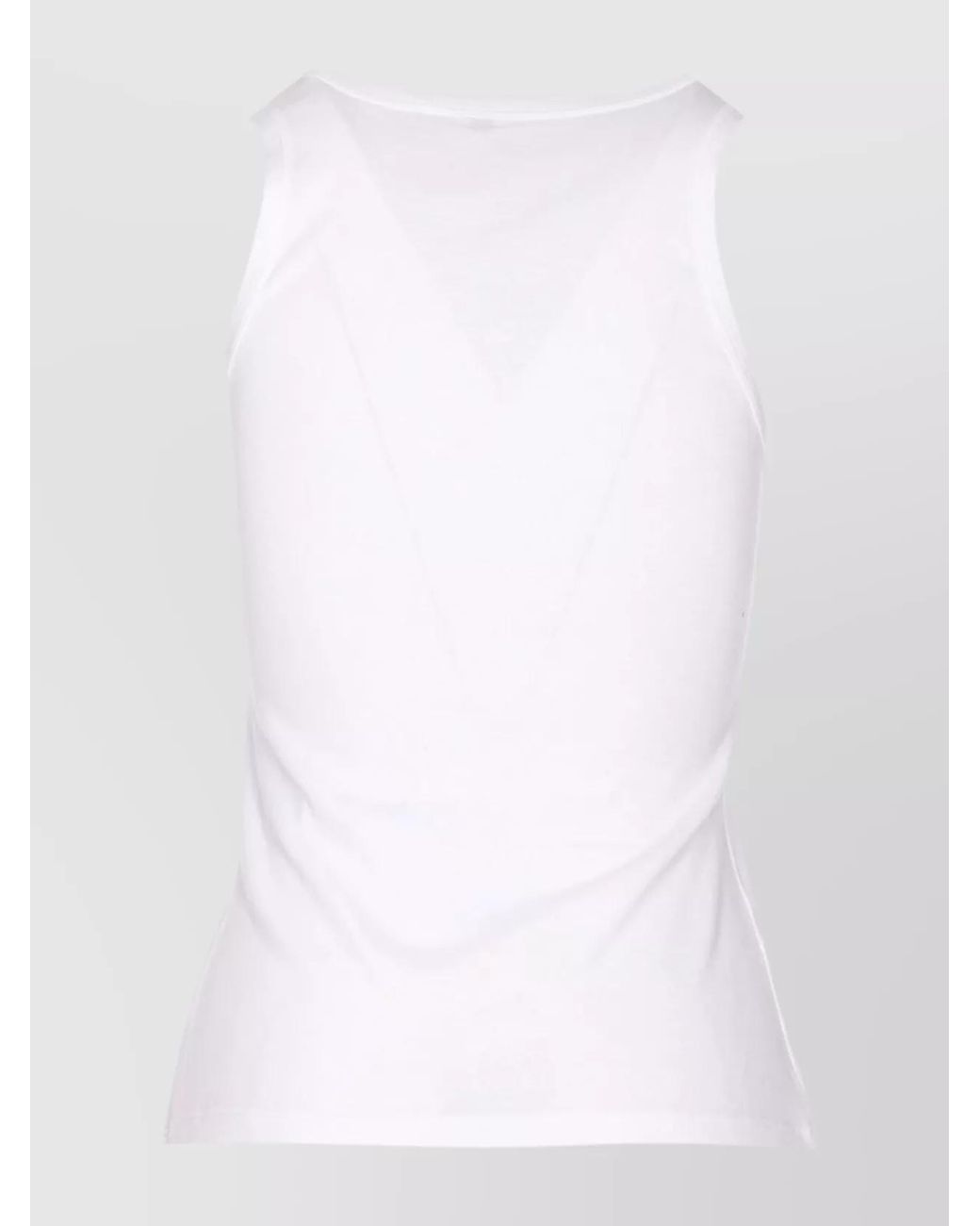 Saint Laurent White Cotton Slim-Fit Sleeveless Tank Top