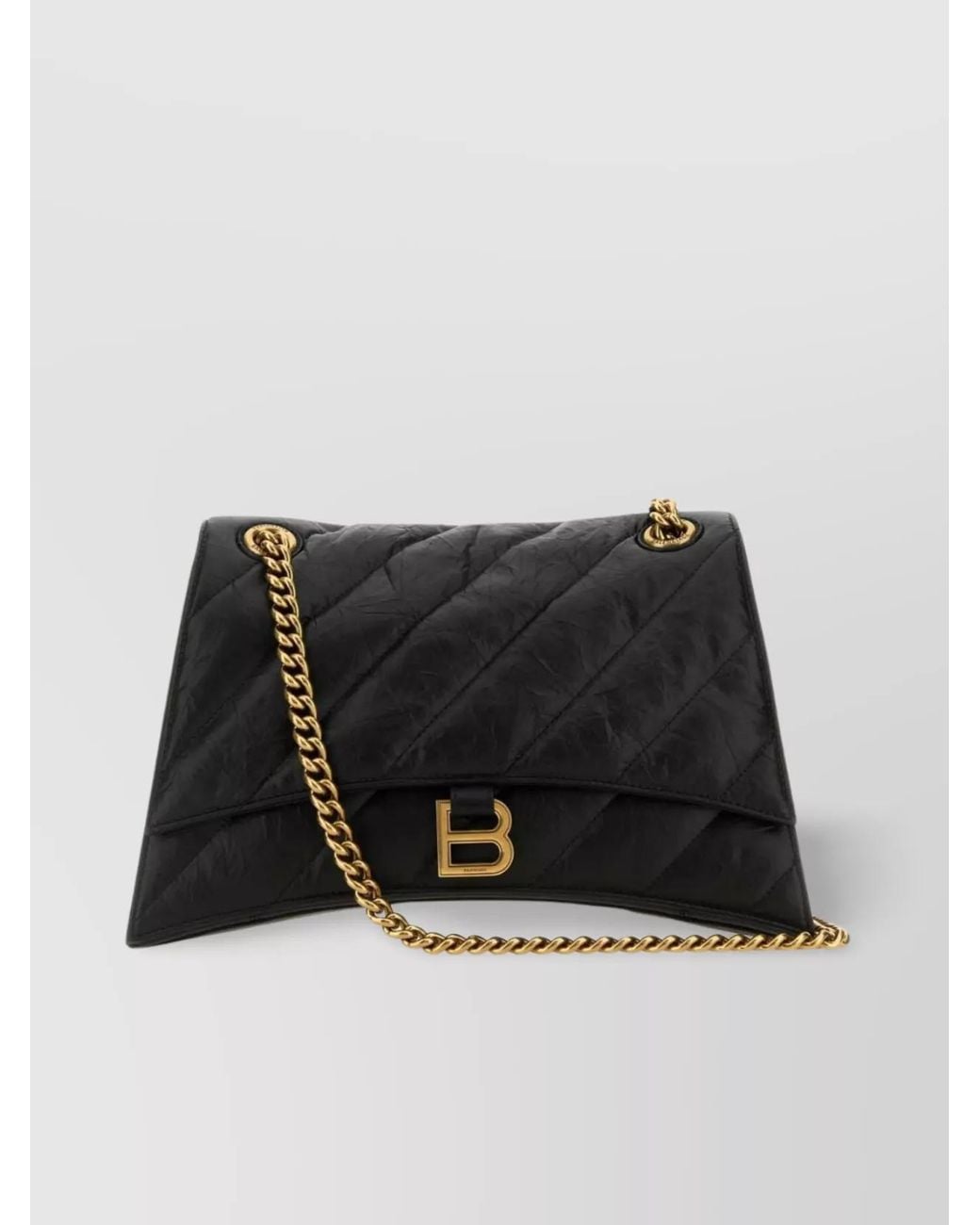 Balenciaga Black Crush Medium Leather Shoulder Bag