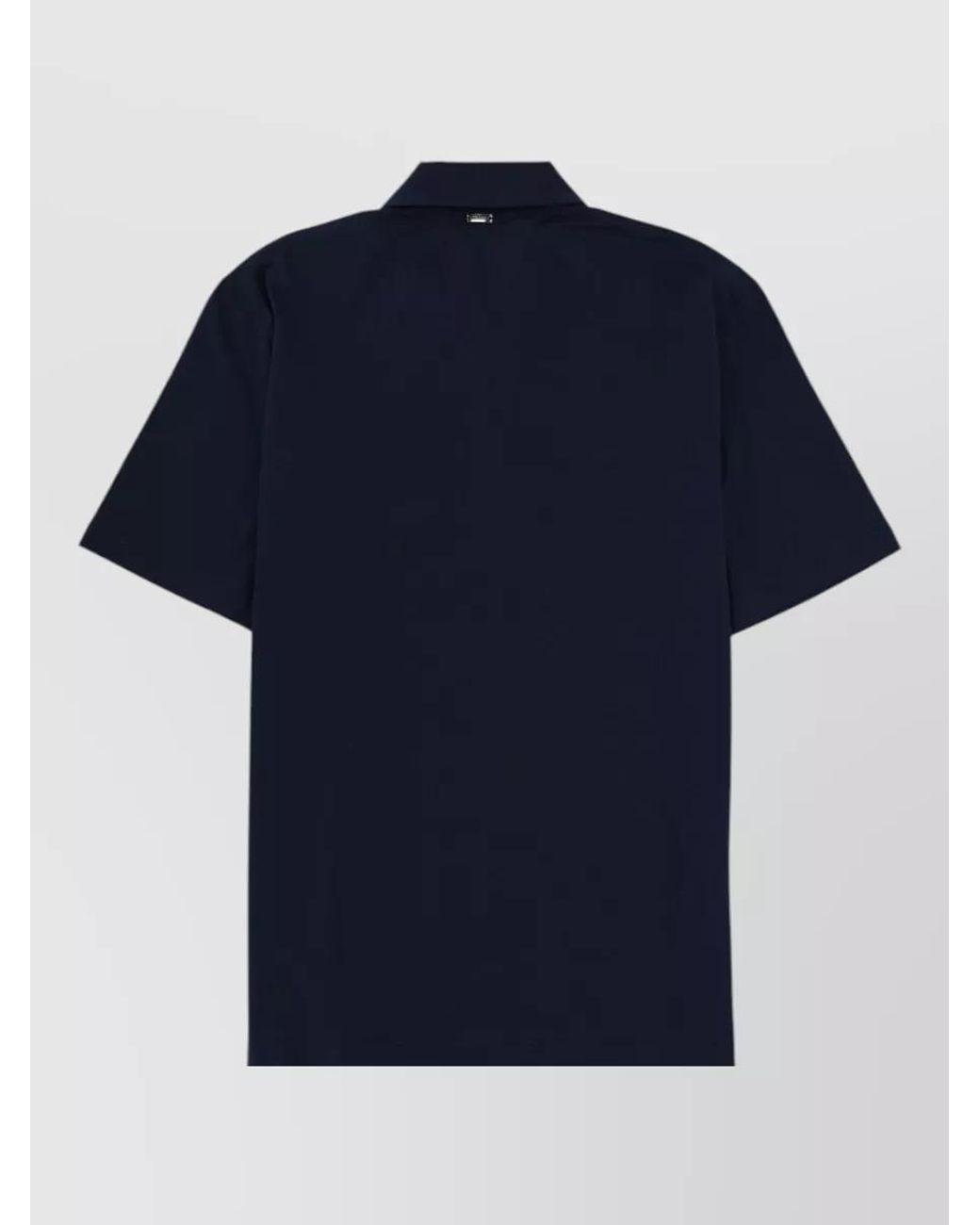 Herno Blue Cotton Regular-Fit Short-Sleeve Polo Shirt for men