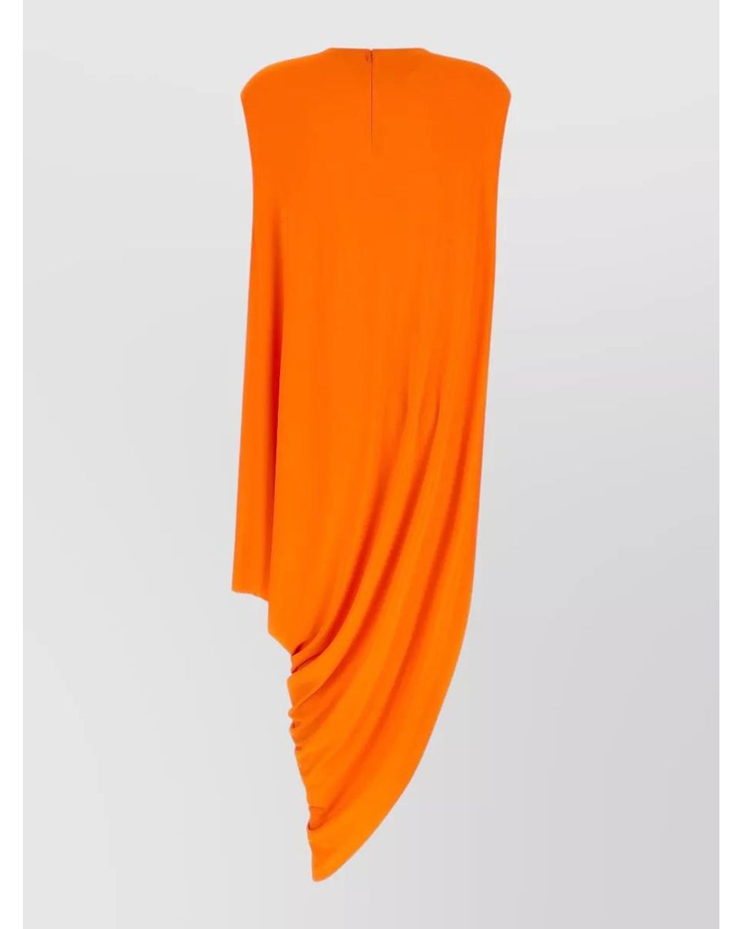 Tom Ford Orange Crepe Jersey Asymmetric Sleeveless Midi Dress