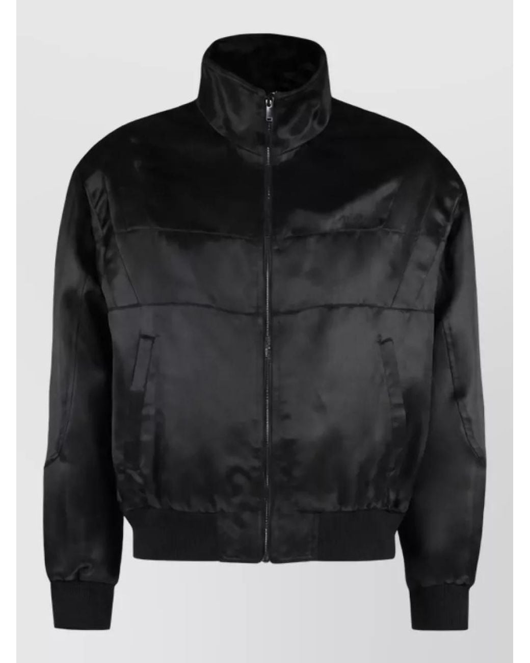 Saint Laurent Black Silk Bomber Jacket for men