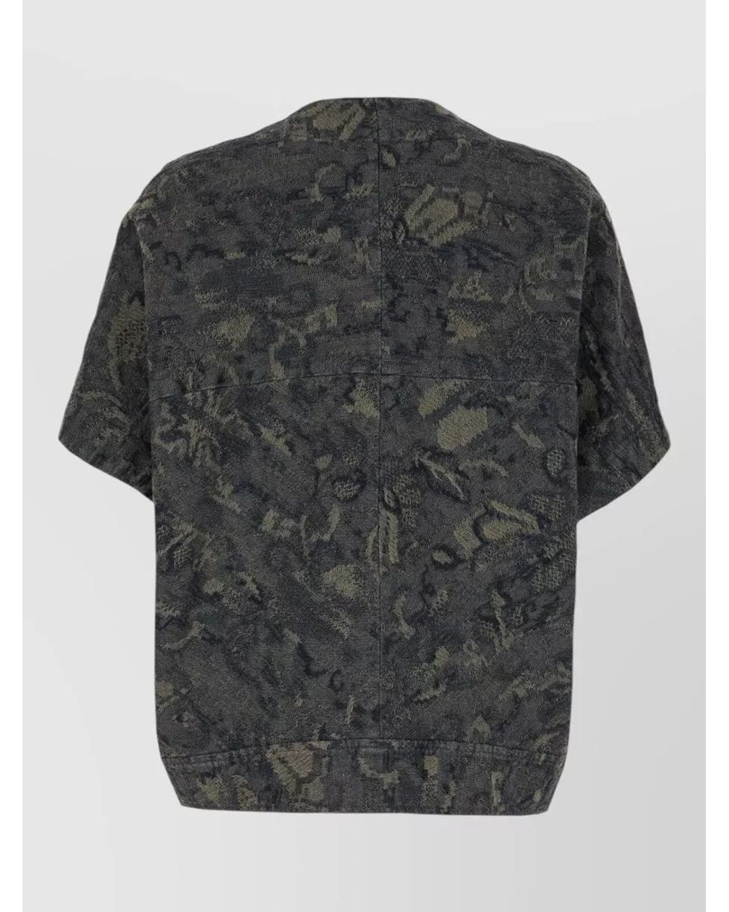 Giorgio Armani Black Denim Floral Jacquard Single-Breasted Coat