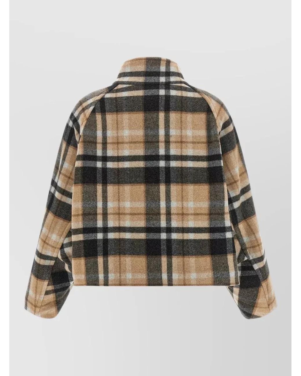 Pinko Multicolor Checked Wool Fitted Jacket