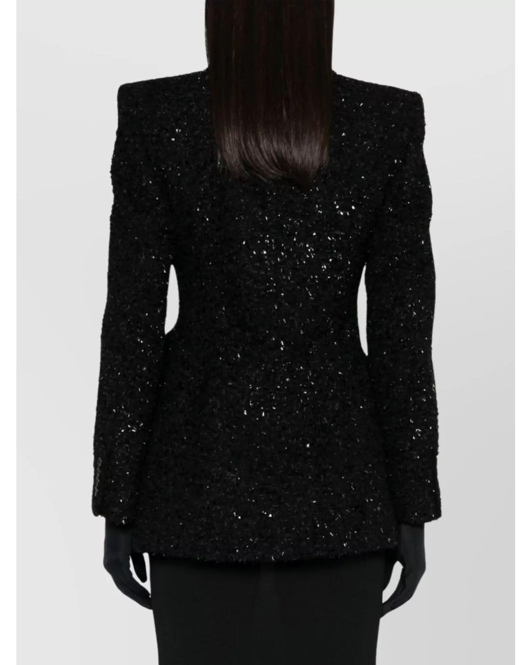 Balenciaga Black Bouclé Oversized Double-Breasted Blazer