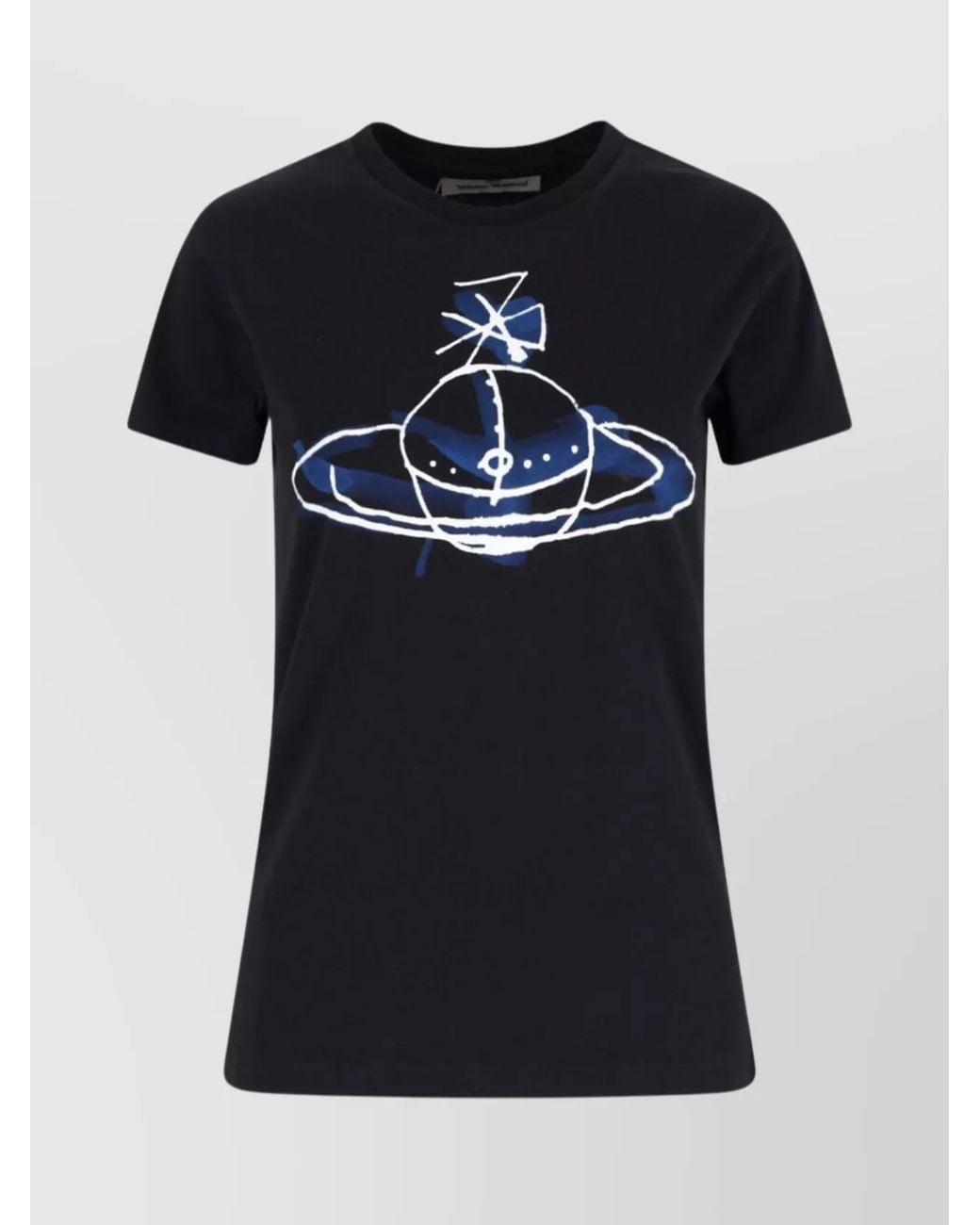 Vivienne Westwood Black Cotton Logo Print Short-Sleeve T-Shirt