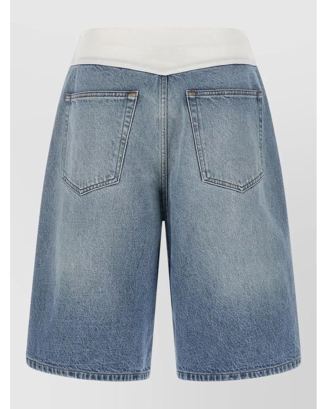MM6 by Maison Margiela Blue Denim Wide-Leg Knee-Length Bermuda Shorts