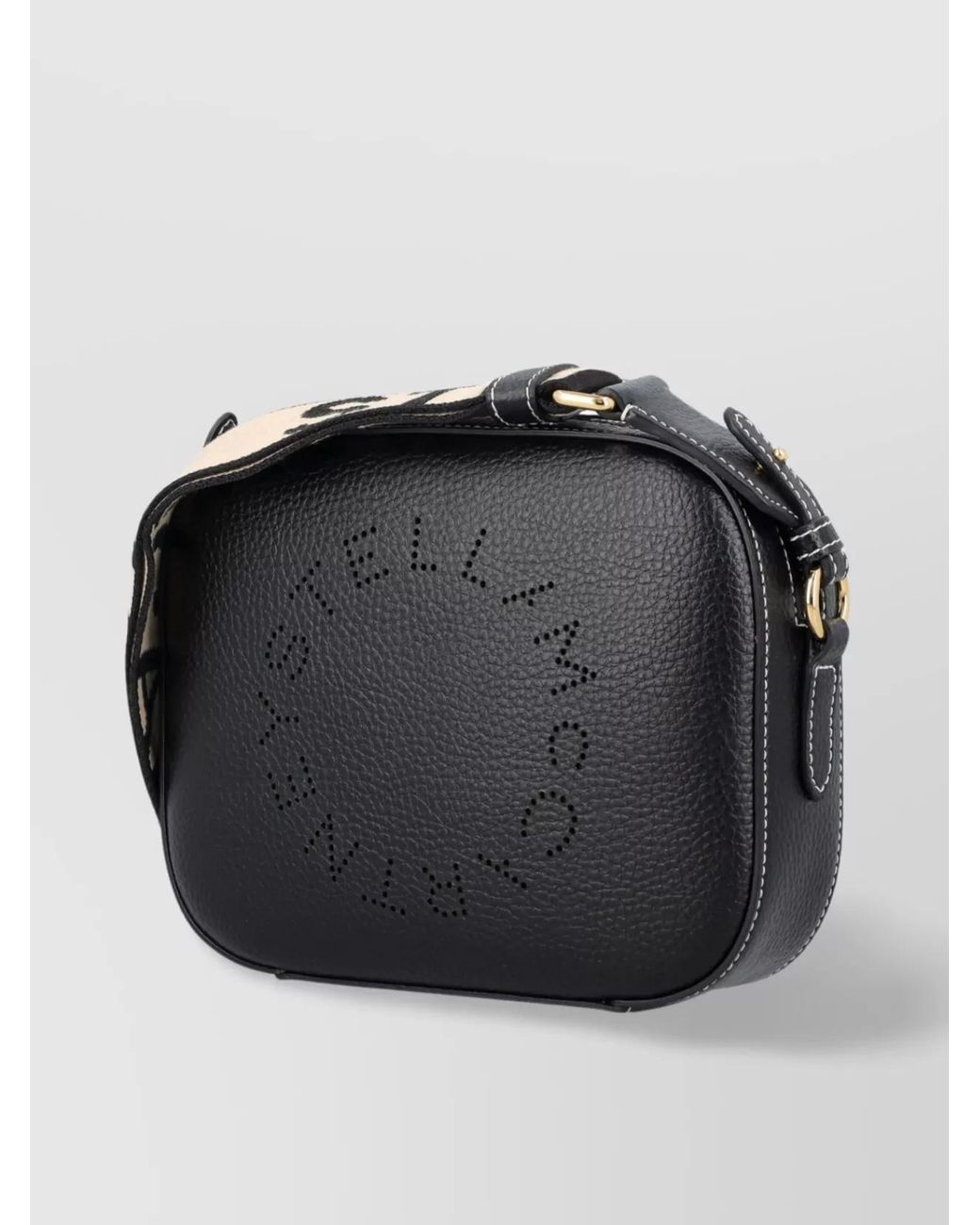 Stella McCartney Black Stella Logo Mini Faux Leather Cross-Body Bag