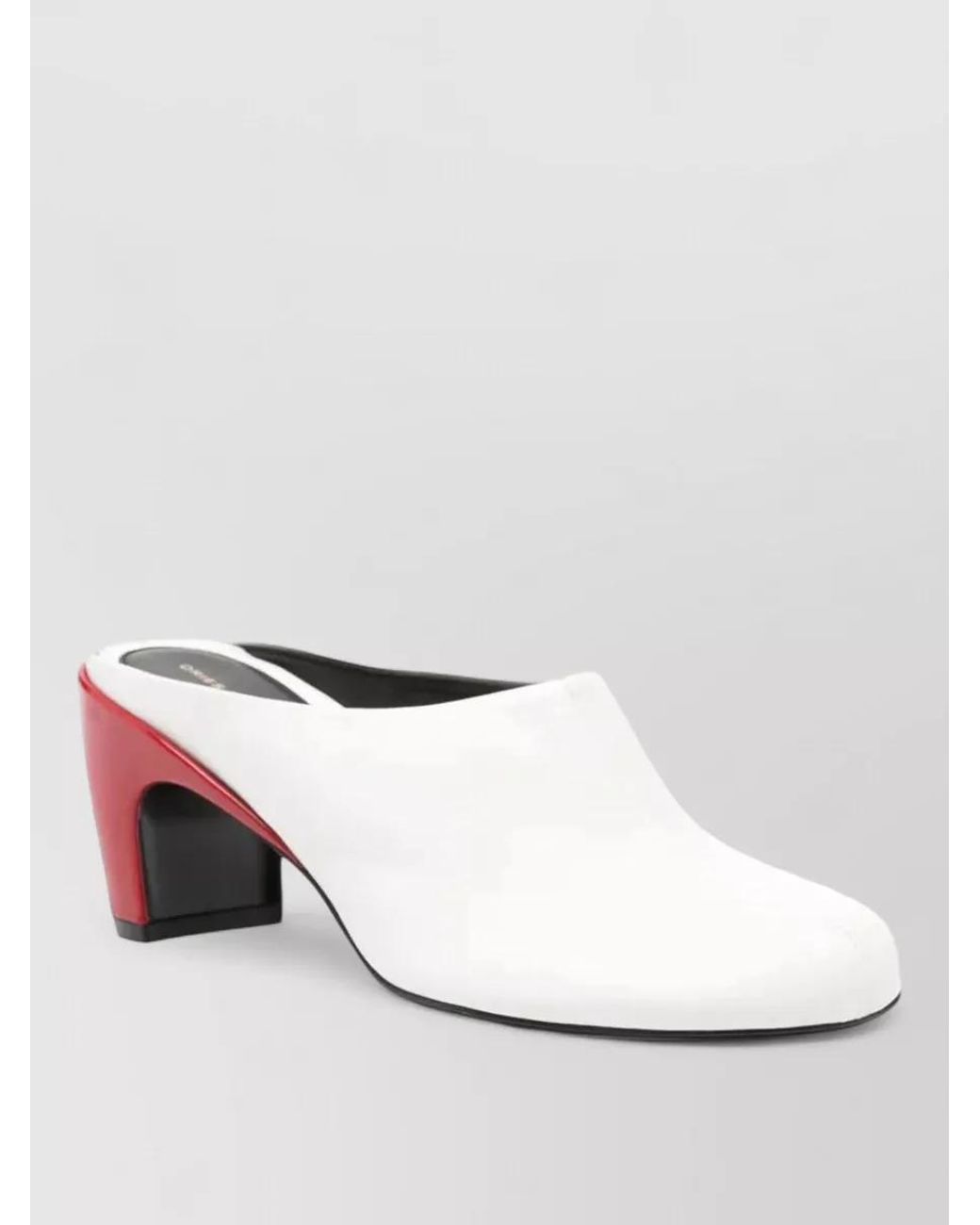 Dries Van Noten White Leather Mules