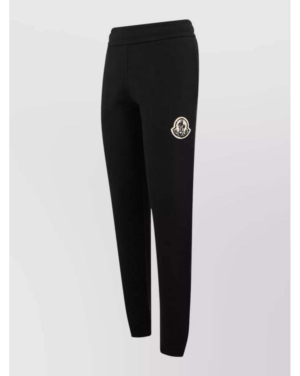Moncler Black Cotton Tapered Track Pants for men