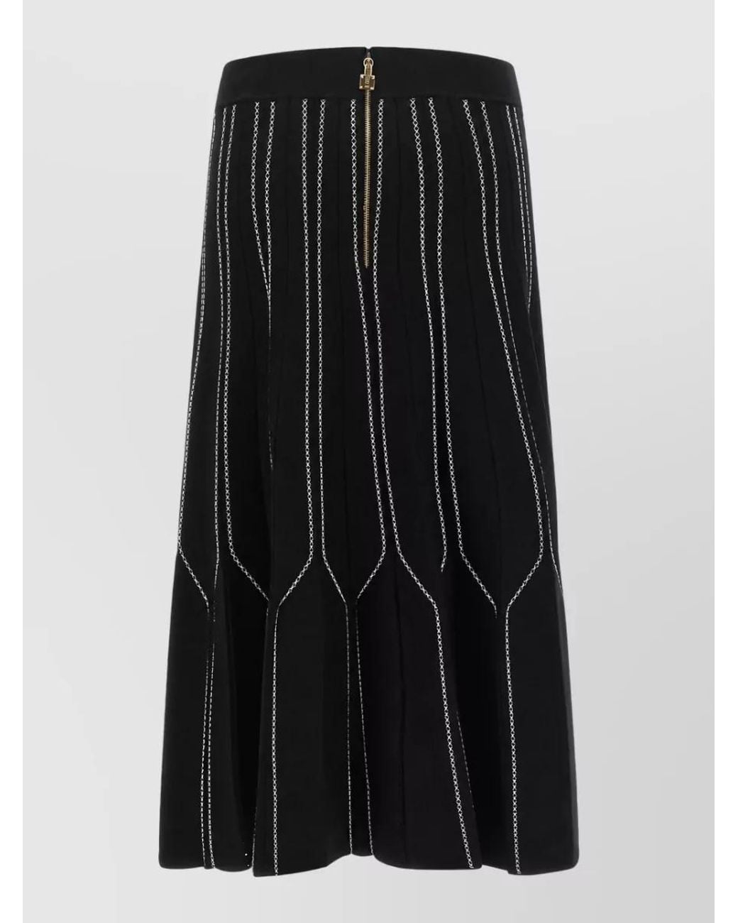 Elisabetta Franchi Black Pleated Knit Skirt