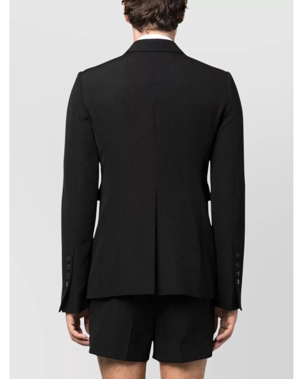 SAPIO Black Wool Long Jacket for men