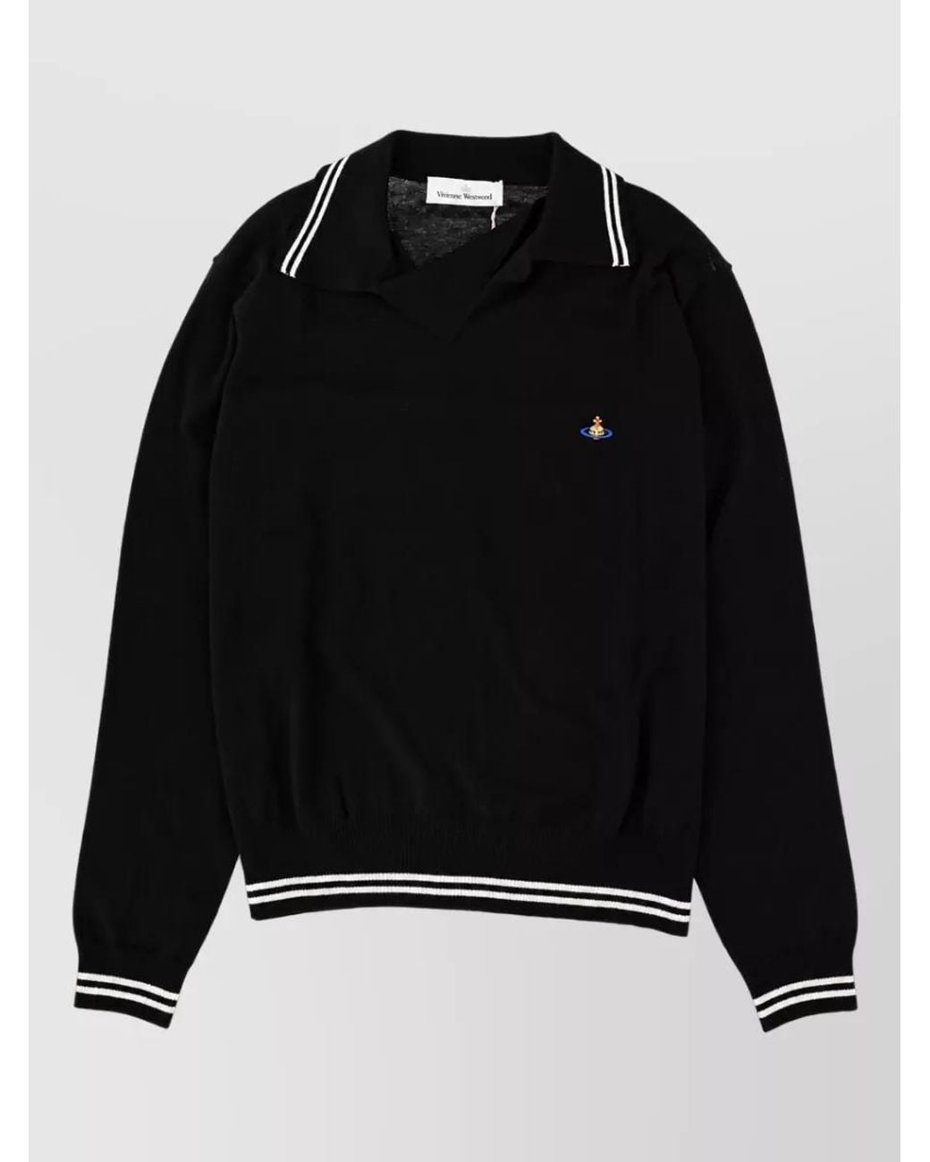 Vivienne Westwood Black Cashmere Polo Shirt for men