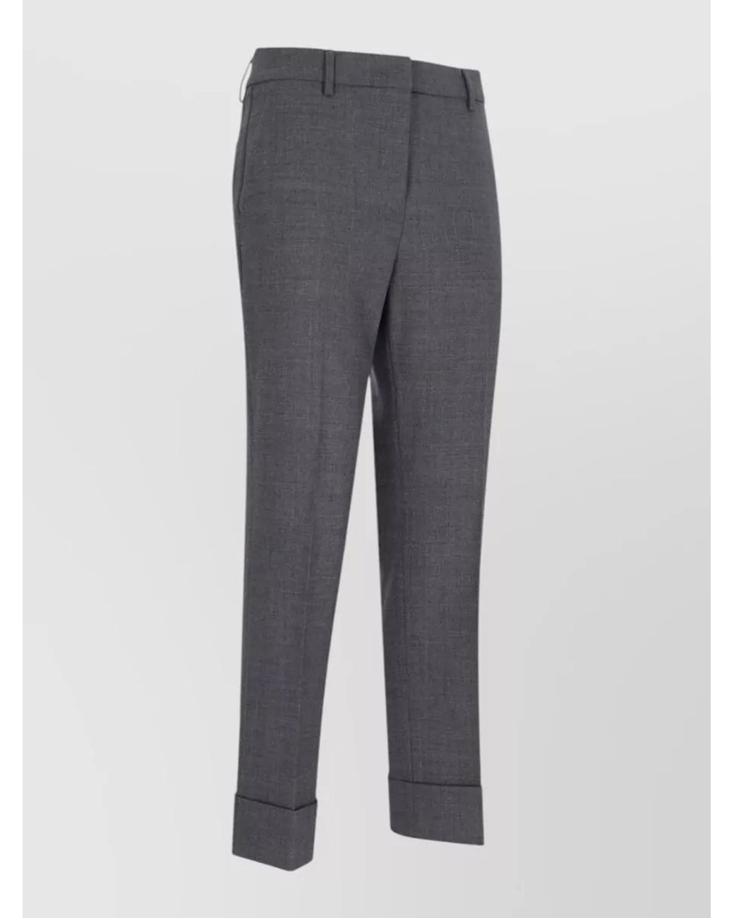 Incotex Gray Virgin Wool Tapered Suit Trousers