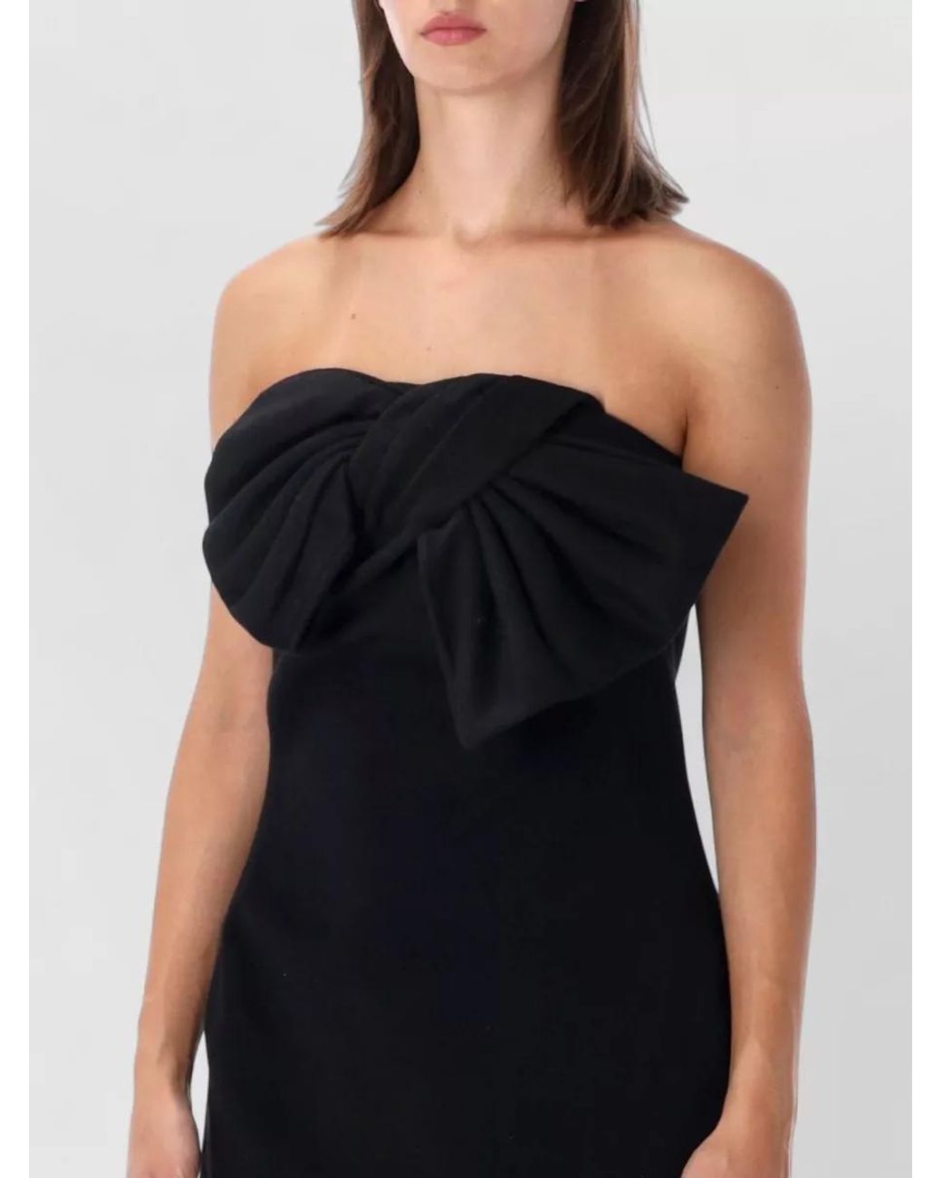 7 For All Mankind Black Wool Cashmere Strapless Mini Dress