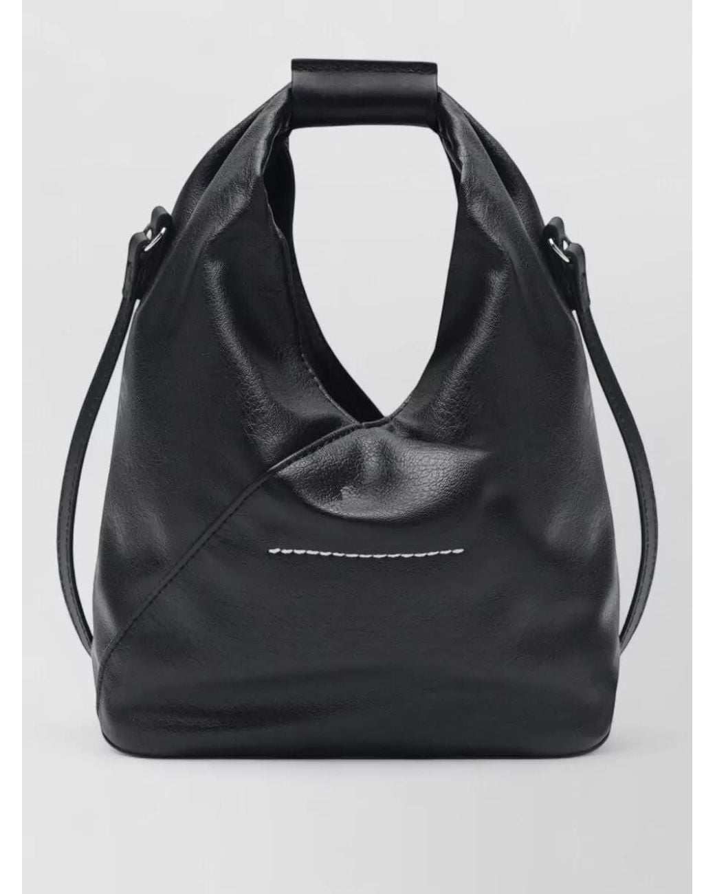 MM6 by Maison Margiela Black Japanese Polyurethane Bucket Bag