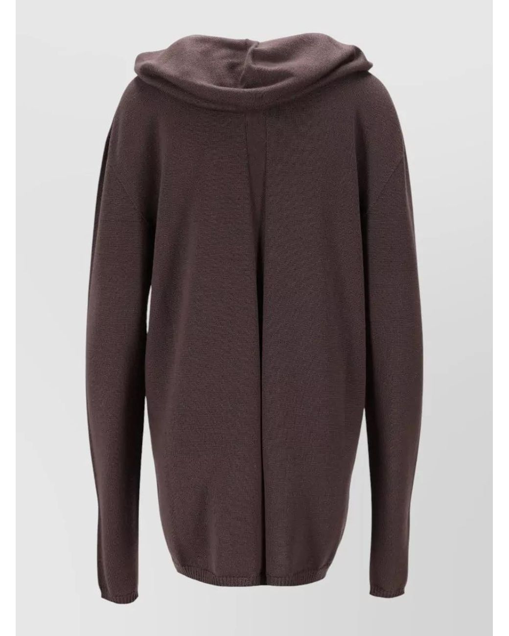 Rick Owens Brown Wool Oversized Hoodie
