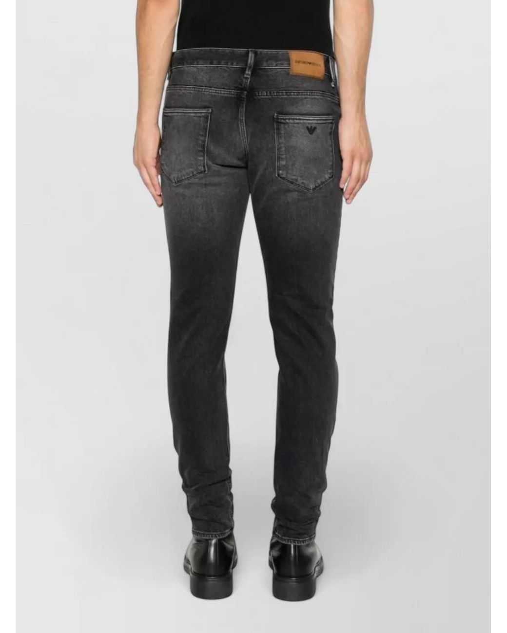 Emporio Armani Gray Slim-Fit Denim Jeans for men