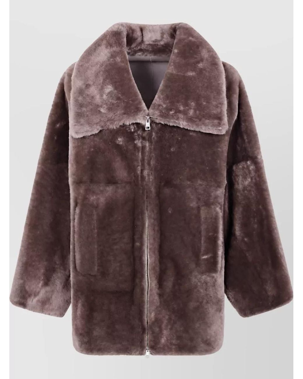 Blancha Brown Shearling Straight Jacket