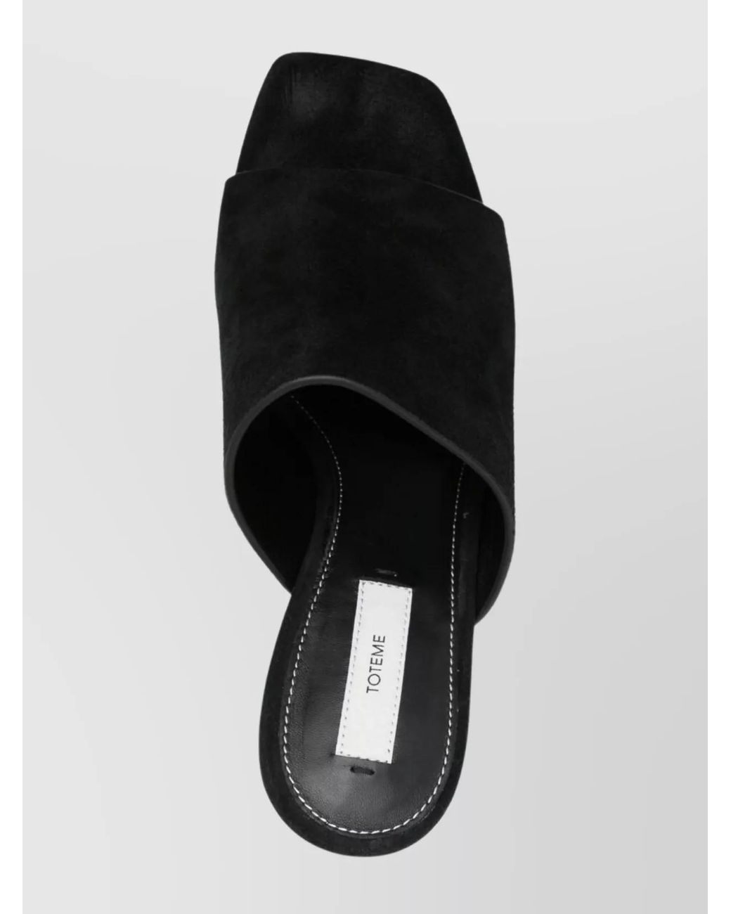 Totême Black Leather Velvet Mules