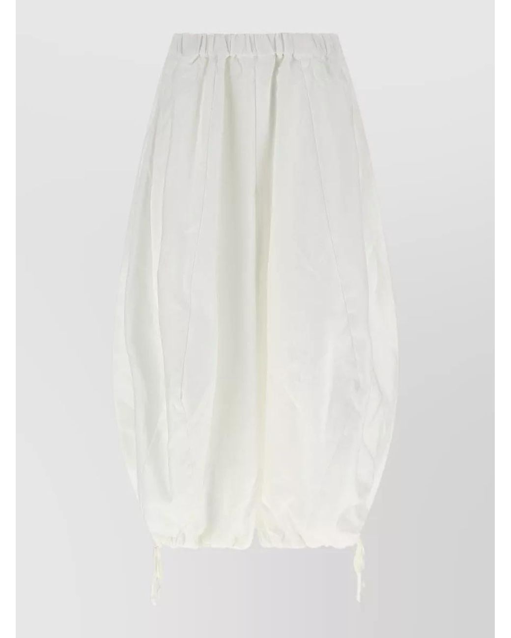 Comme des Garçons White Wide-Leg Cropped Trousers