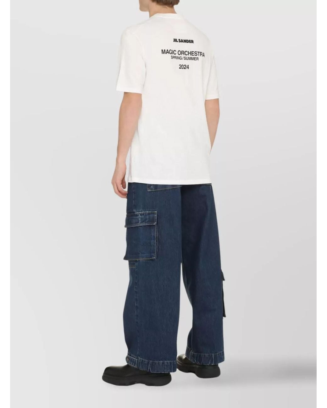 Jil Sander White Cotton Ribbed Crew-Neck T-Shirt for men