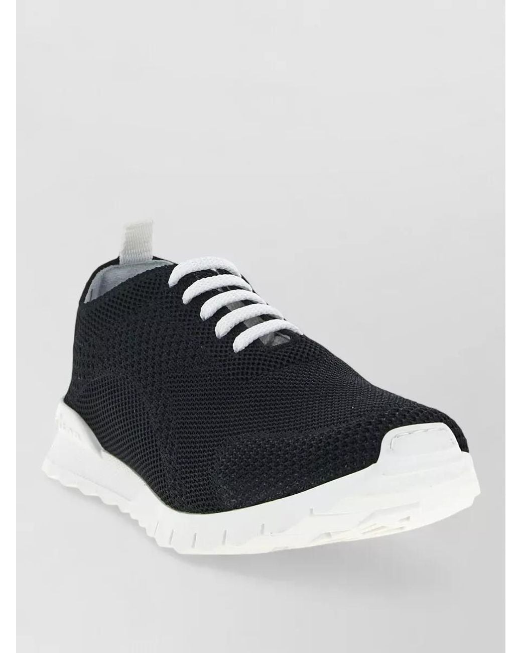 Kiton Blue Knit Low-Top Sneakers for men