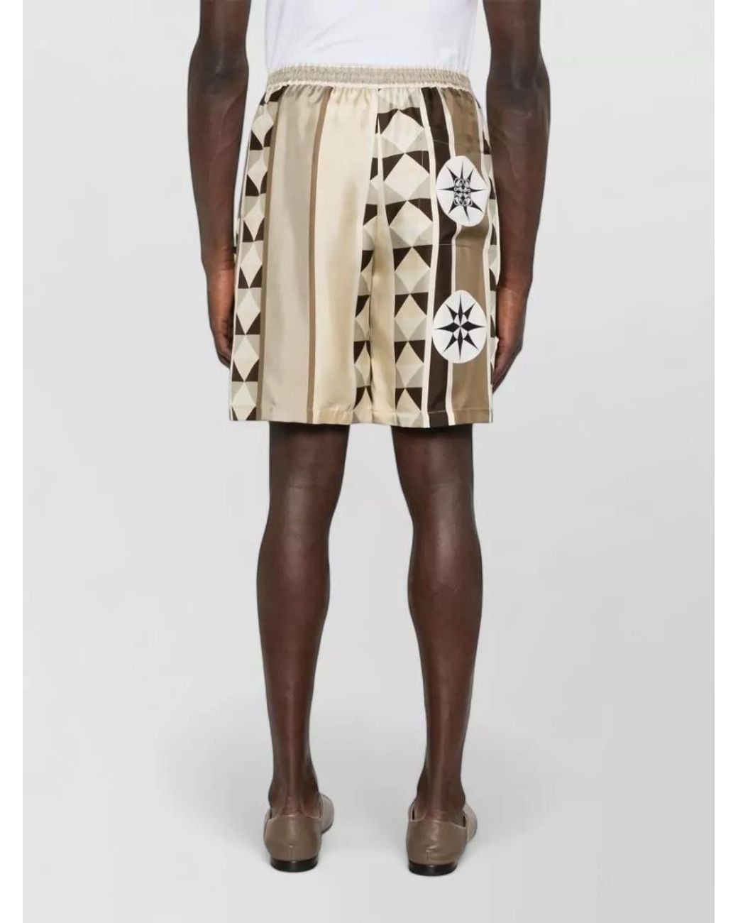 Loewe Natural Printed Silk Shorts for men
