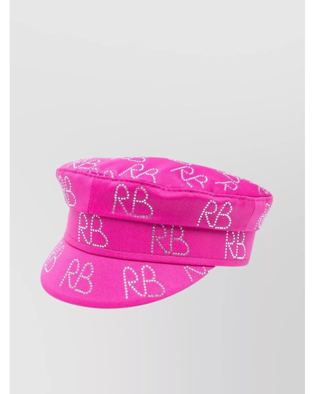 Ruslan Baginskiy Pink Crystal-Embellished Logo-Print Baker Boy Cap