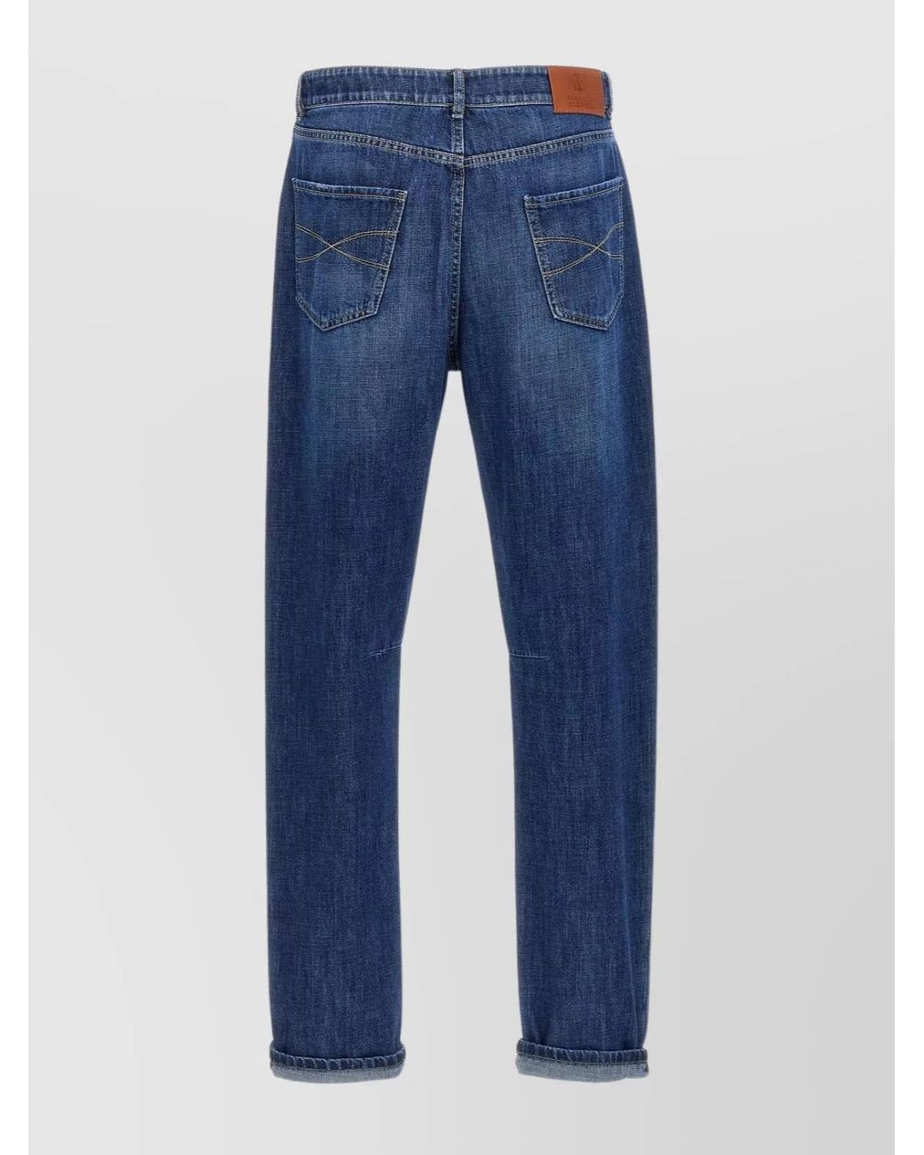 Brunello Cucinelli Blue Denim Leisure-Fit Straight-Leg Jeans for men