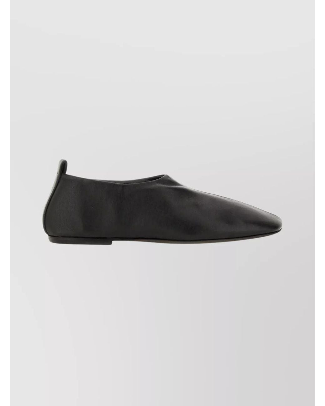 Dries Van Noten Black Leather Ballerina Shoes