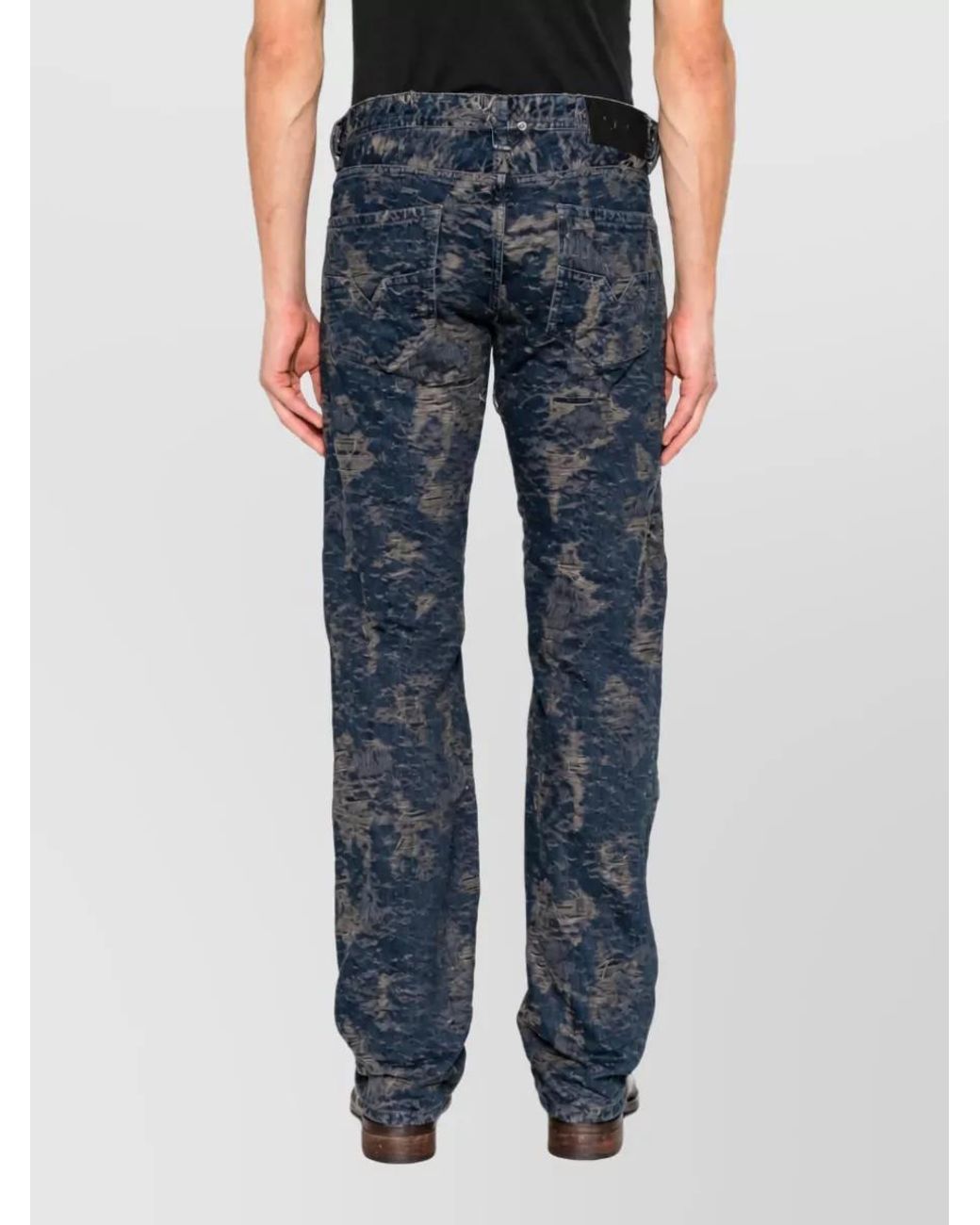 DIESEL Blue Denim Straight-Leg Jeans for men