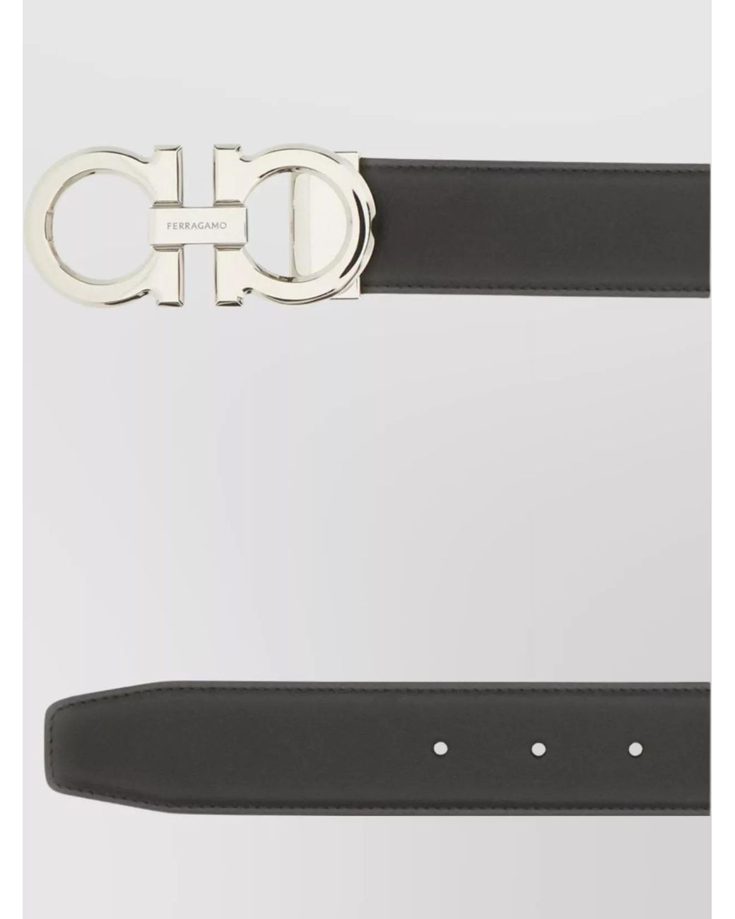Ferragamo Metallic Calf Leather Reversible Belt for men