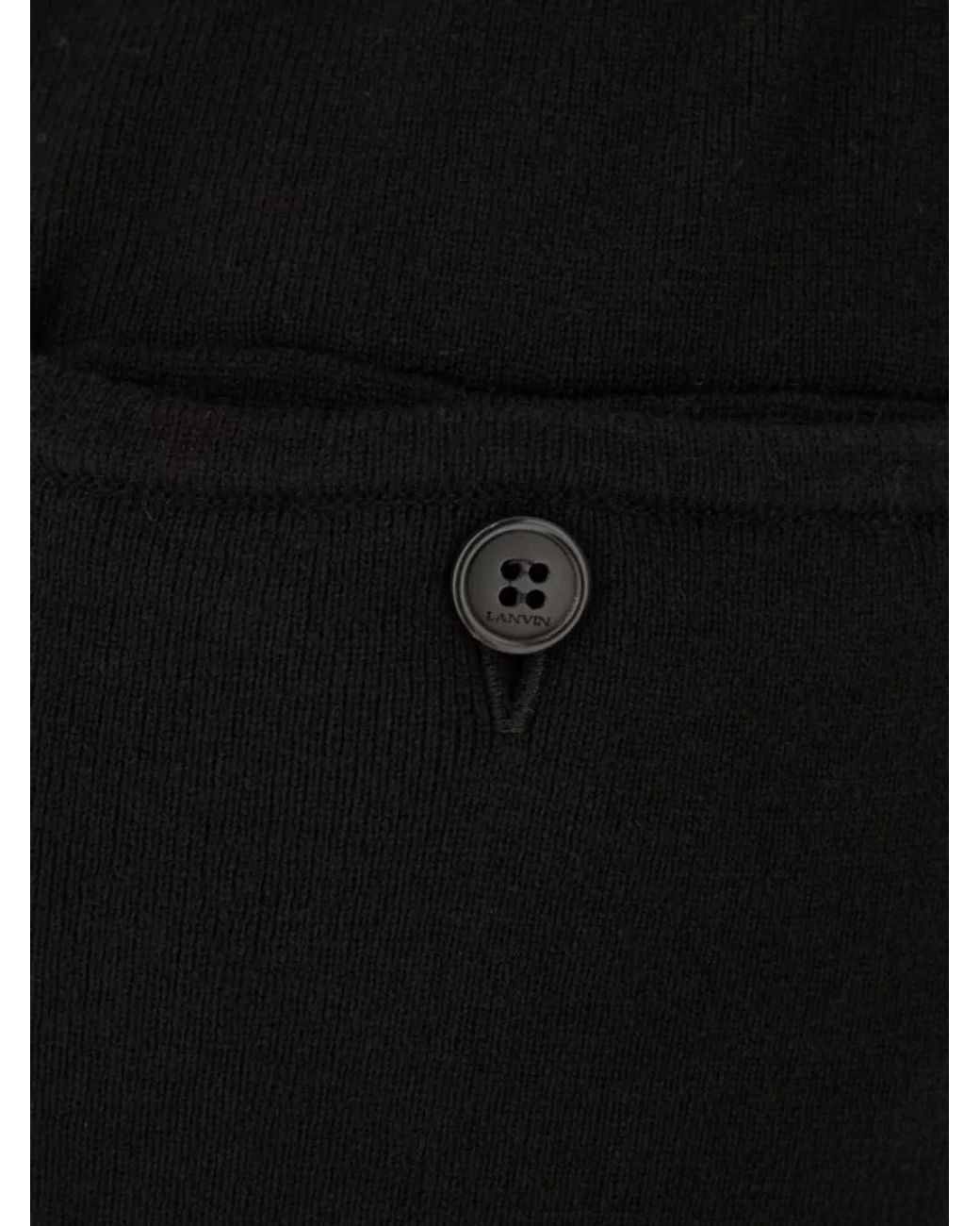 Lanvin Black Cashmere Straight-Leg Trousers