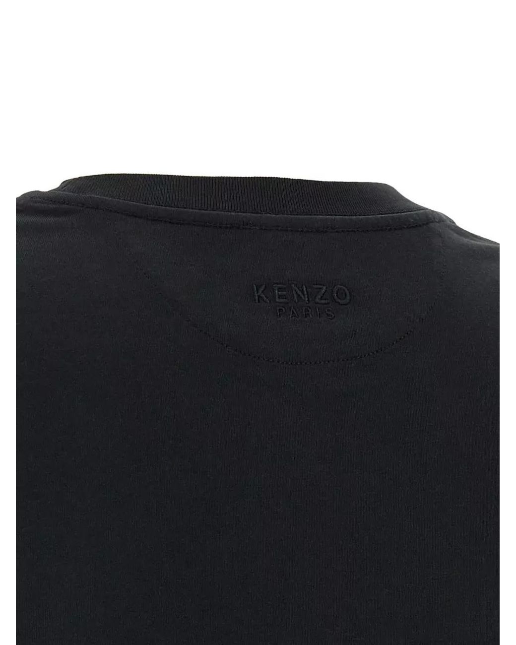 KENZO Black Cotton Embroidered Short-Sleeve T-Shirt
