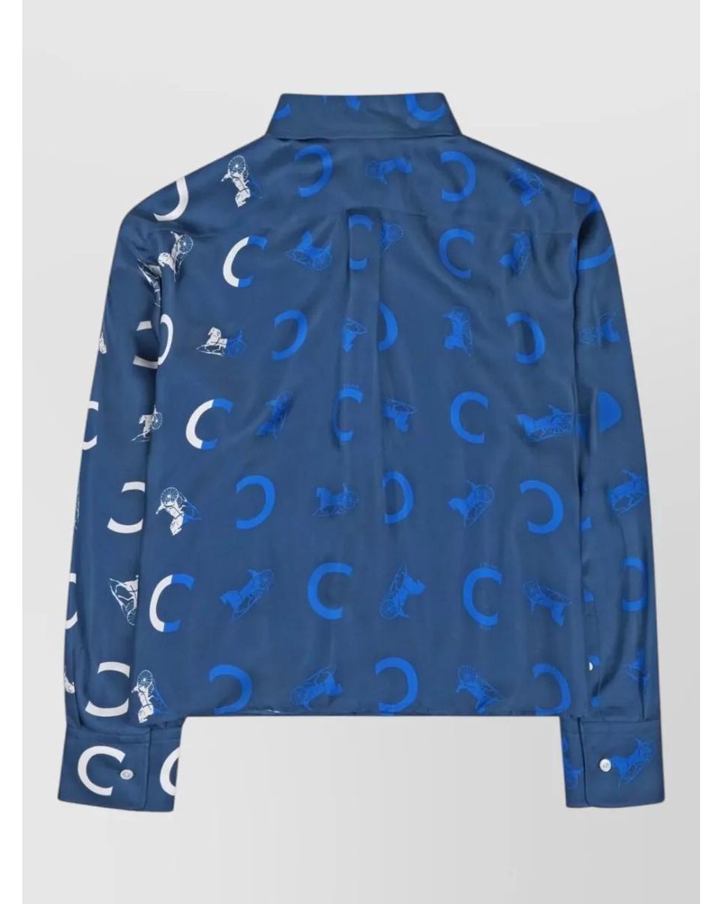 Céline Blue Silk Cropped Shirt
