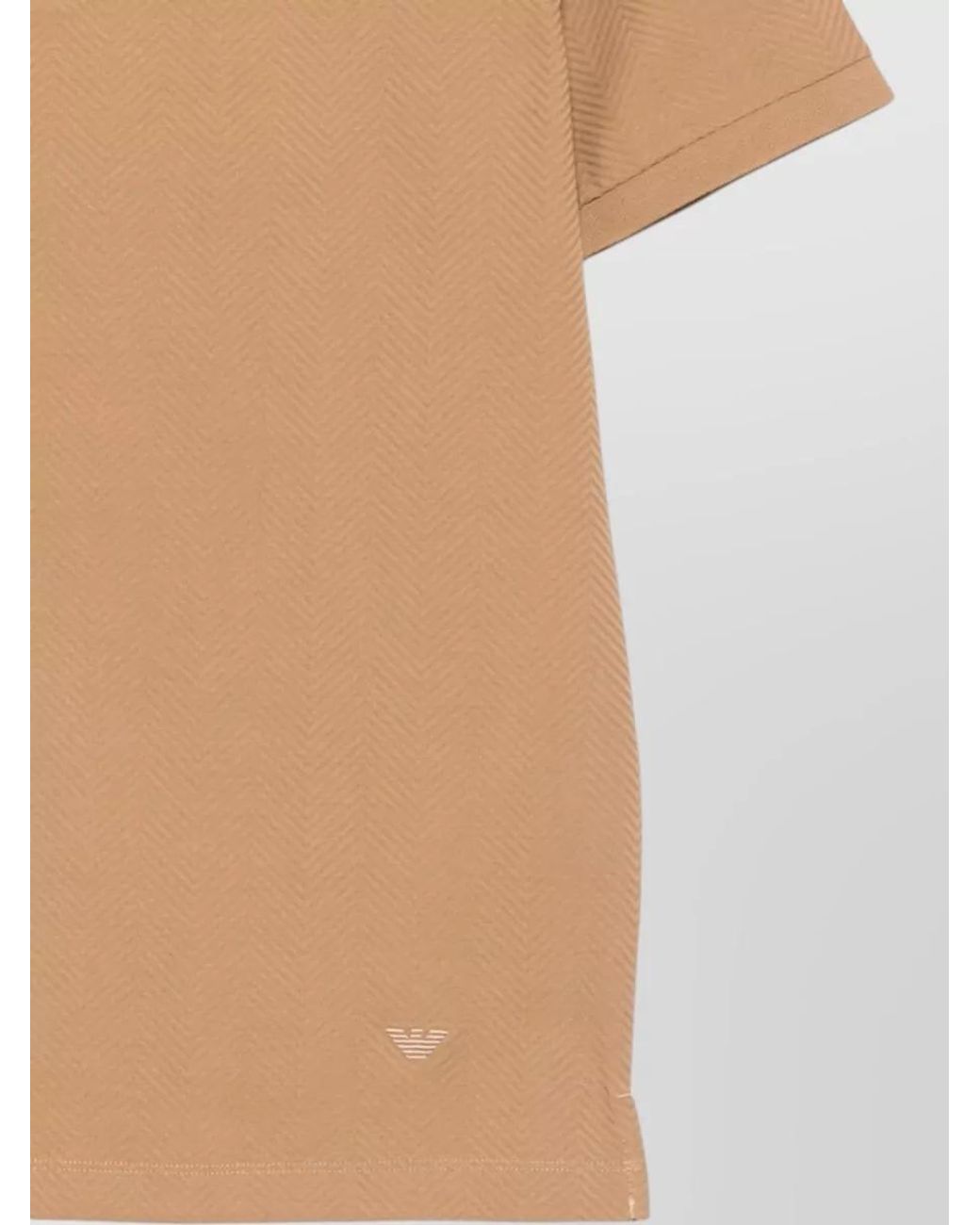 Emporio Armani Natural Chevron-Knit Cotton Short-Sleeve Polo Shirt for men