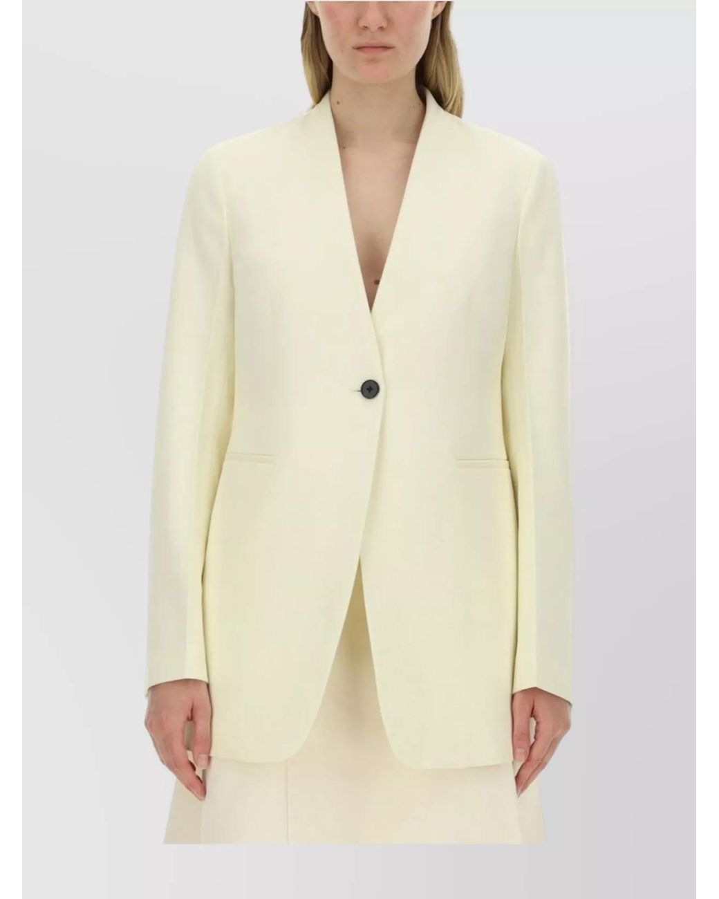 Jil Sander Natural Wool Tailored Blazer