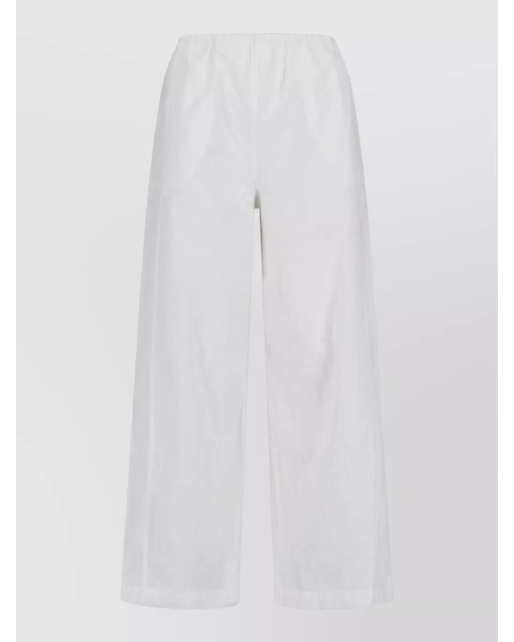 GIMAGUAS White Cotton Wide-Leg Trousers