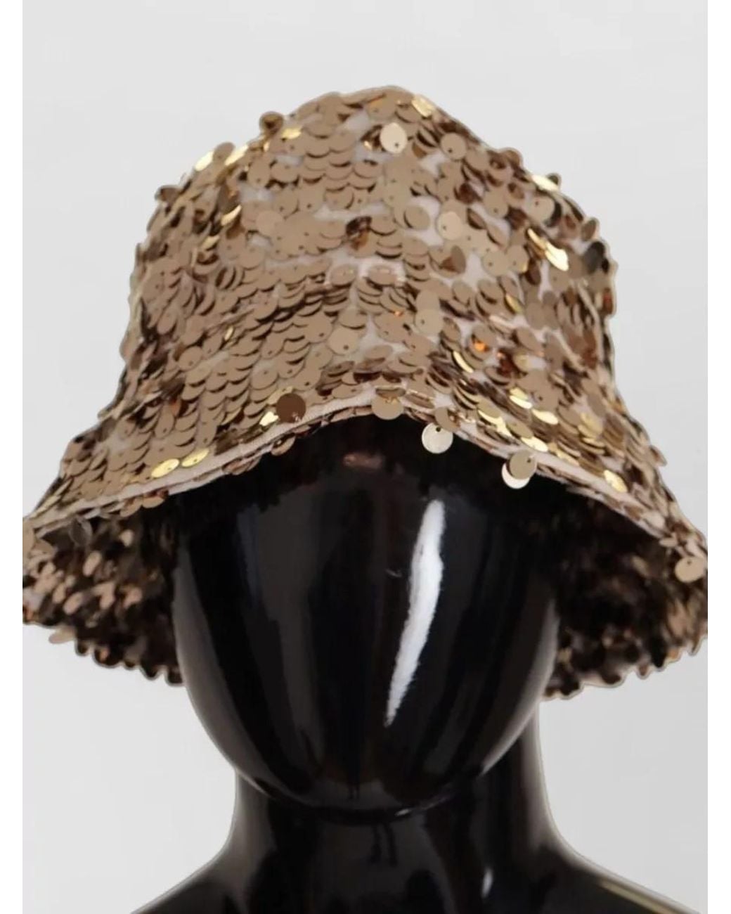 Dolce & Gabbana Natural Sequin-Embellished Bucket Hat