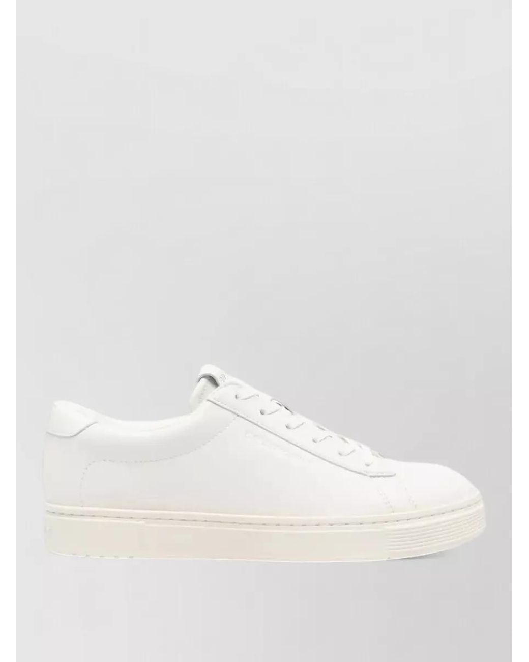 Emporio Armani Natural Leather Low-Top Sneakers for men