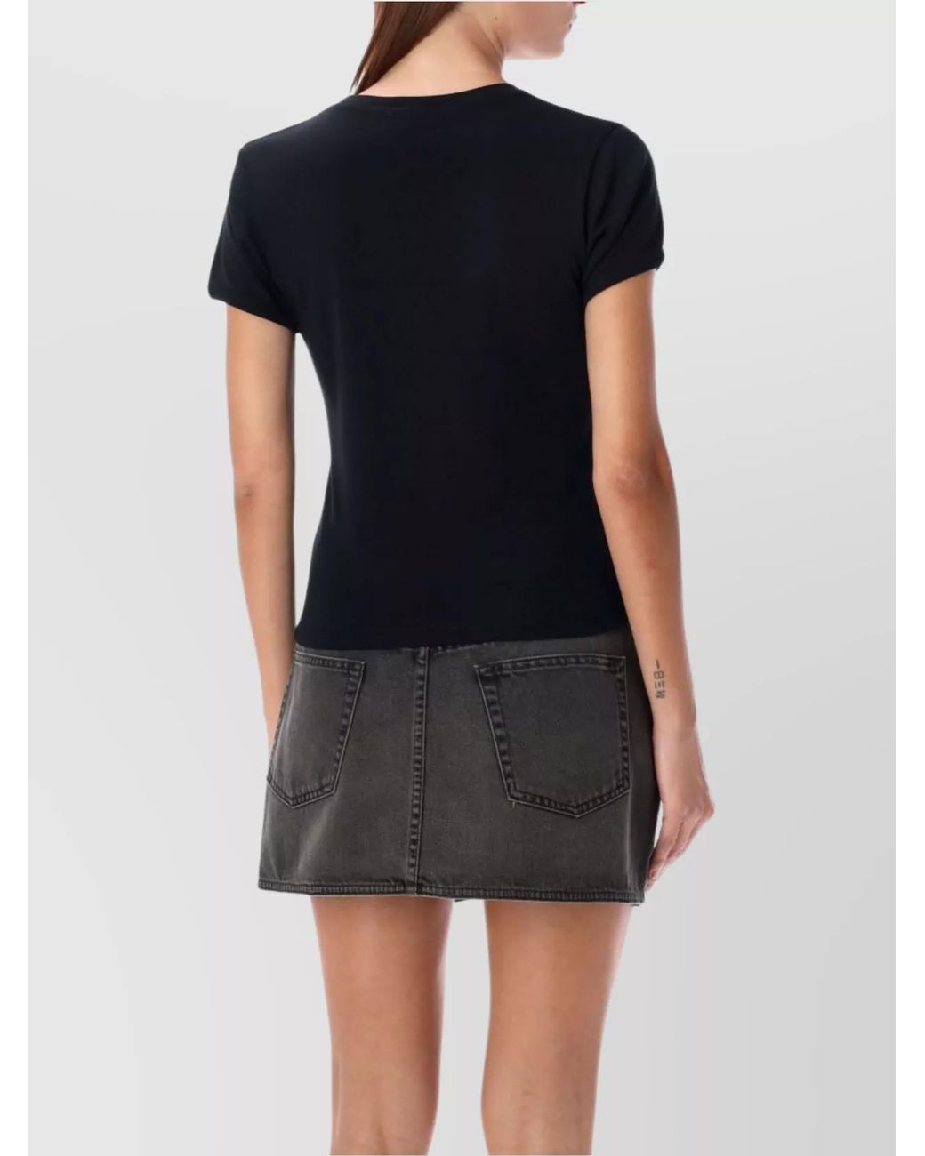 Coperni Black Organic Cotton Cropped Slim-Fit Logo-Print T-Shirt