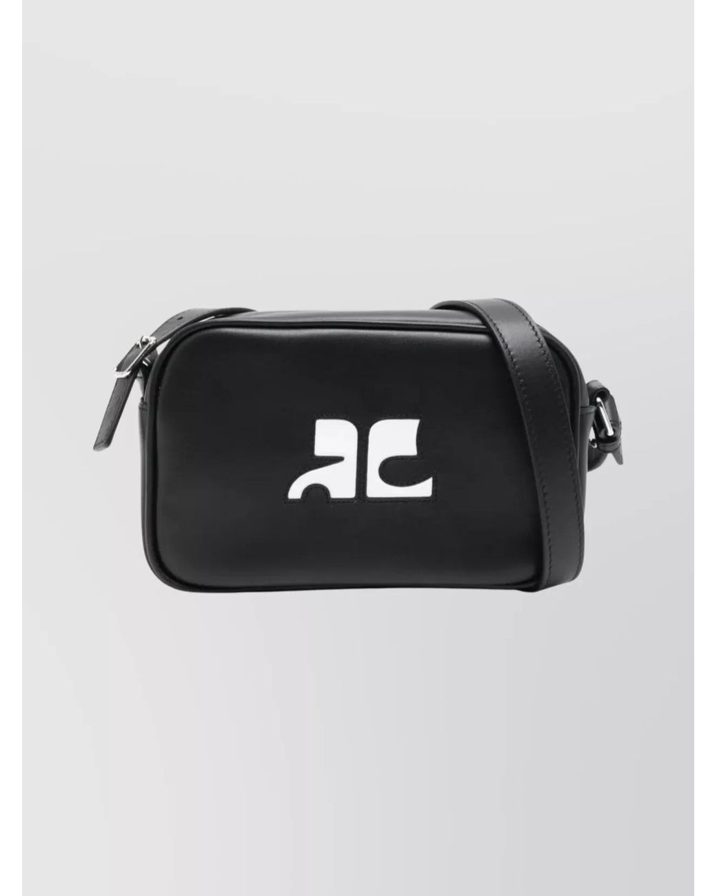 Courreges Black Réadition Leather Camera Bag